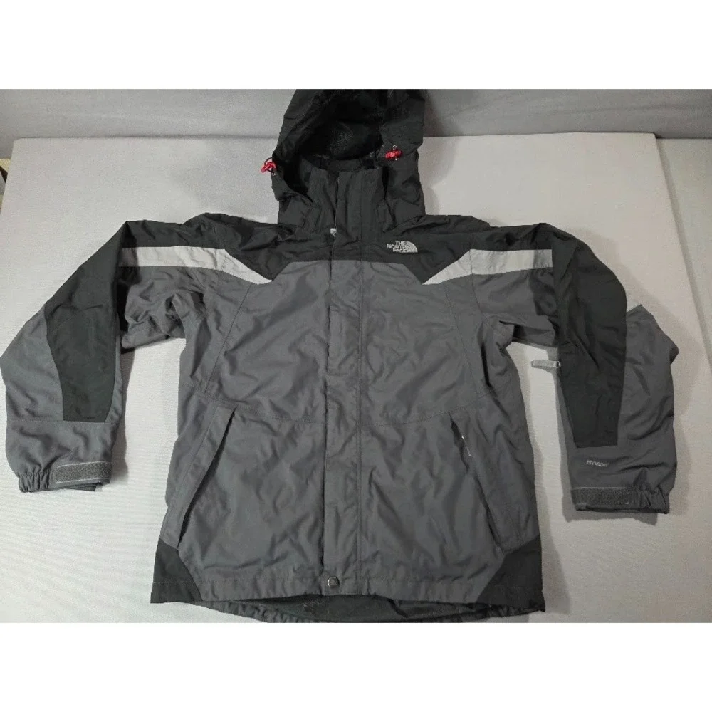 The North Face Jacket Mens Small Gray Black Hyvent Ski Snow Waterproof Hooded